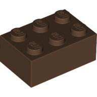 Lego kostka (kostička) 2x3, hnědá (300225, 4159269)